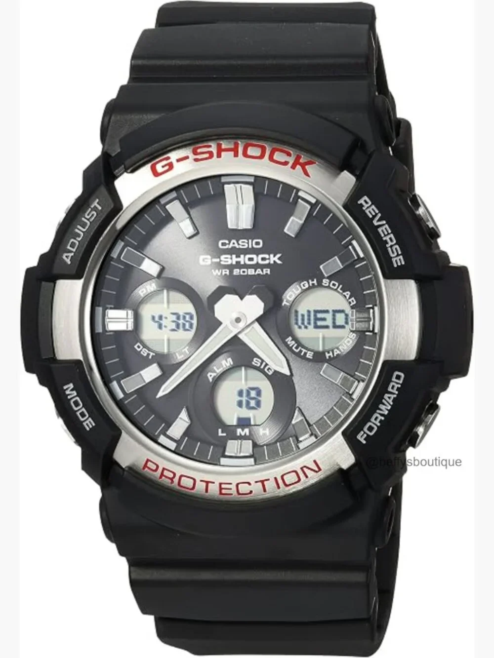 Tough Solar Analog-Digital Sports Watch with Shock Resistance